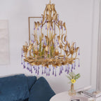 Amethyst Drops Crystal Chandelier