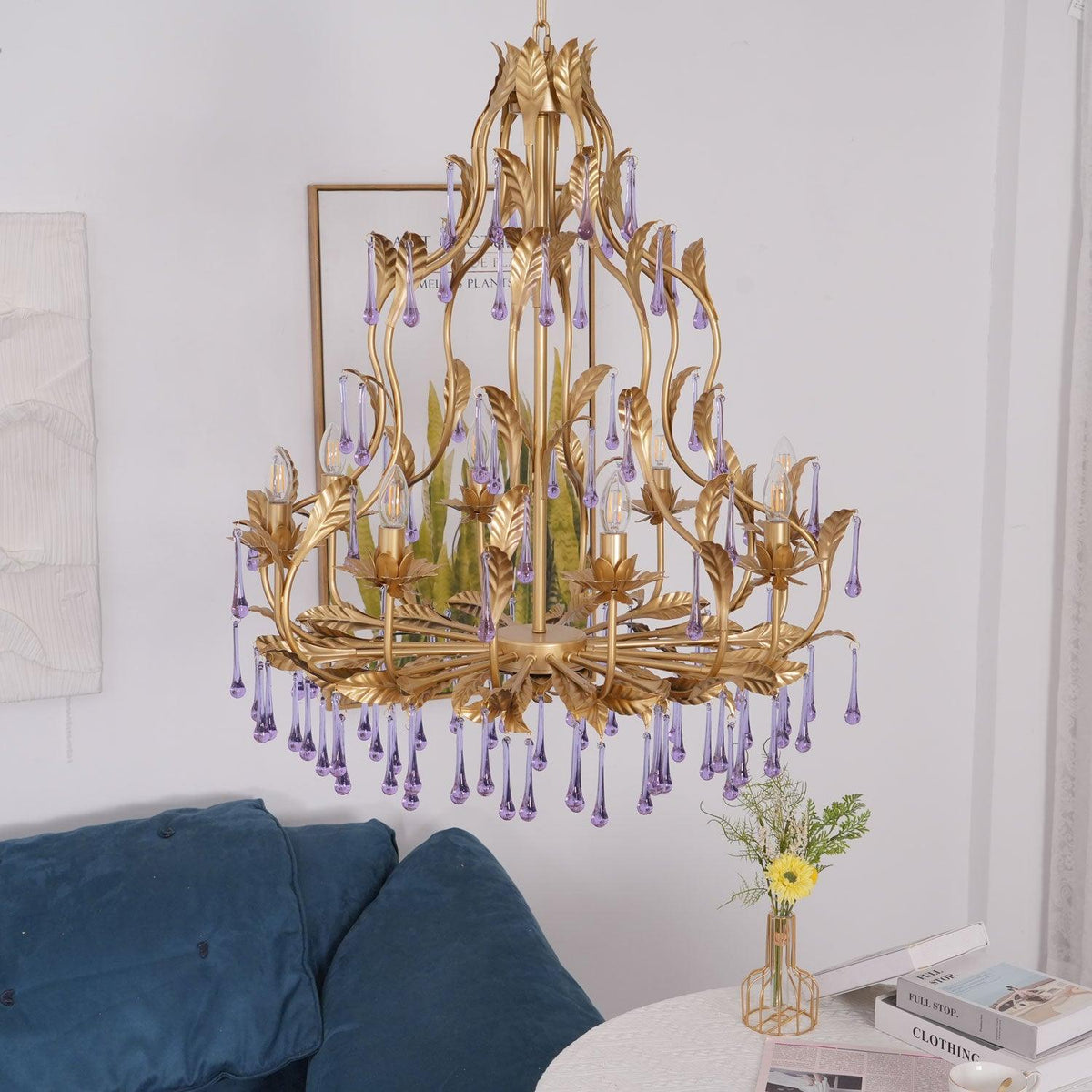 Amethyst Drops Crystal Chandelier