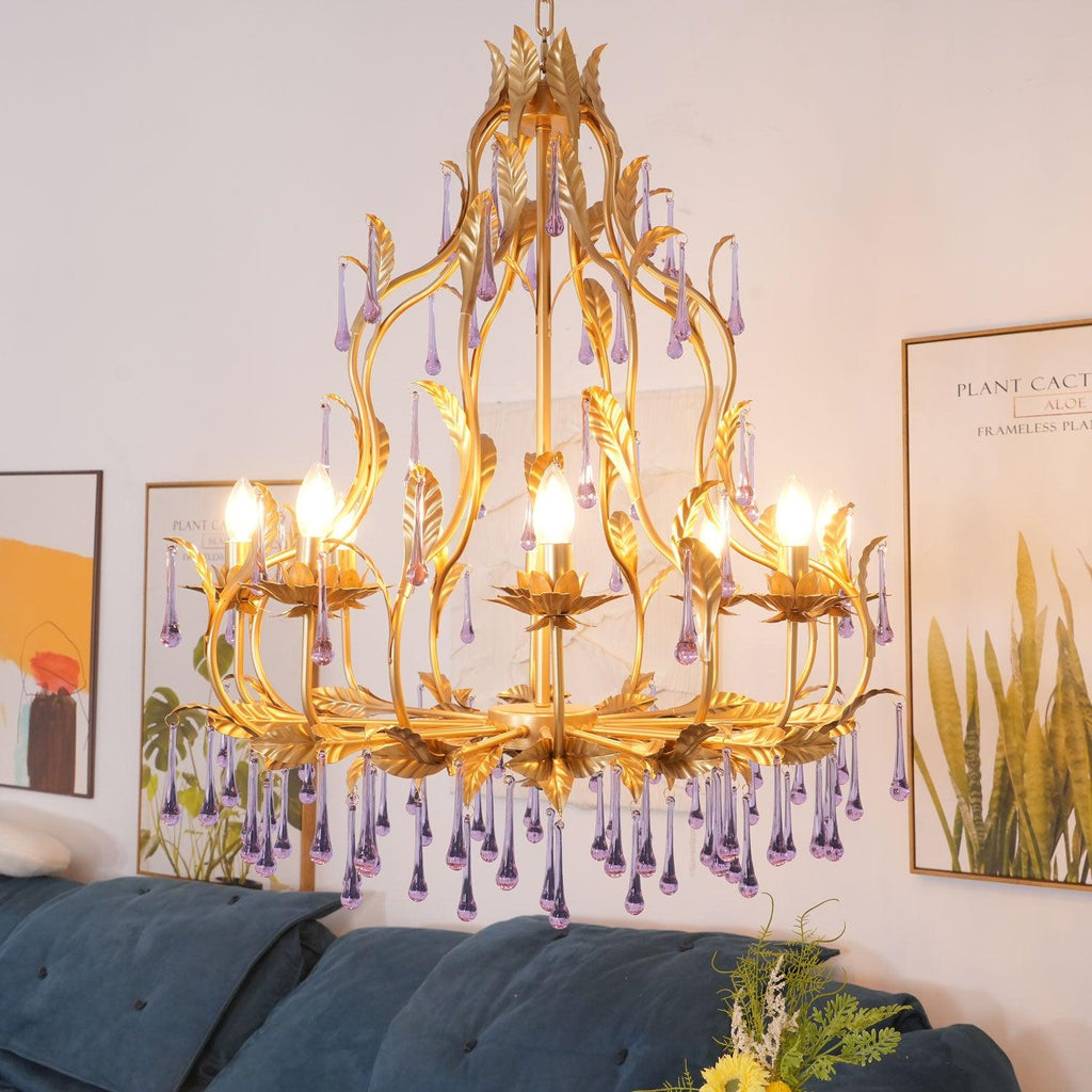 Amethyst Drops Crystal Chandelier