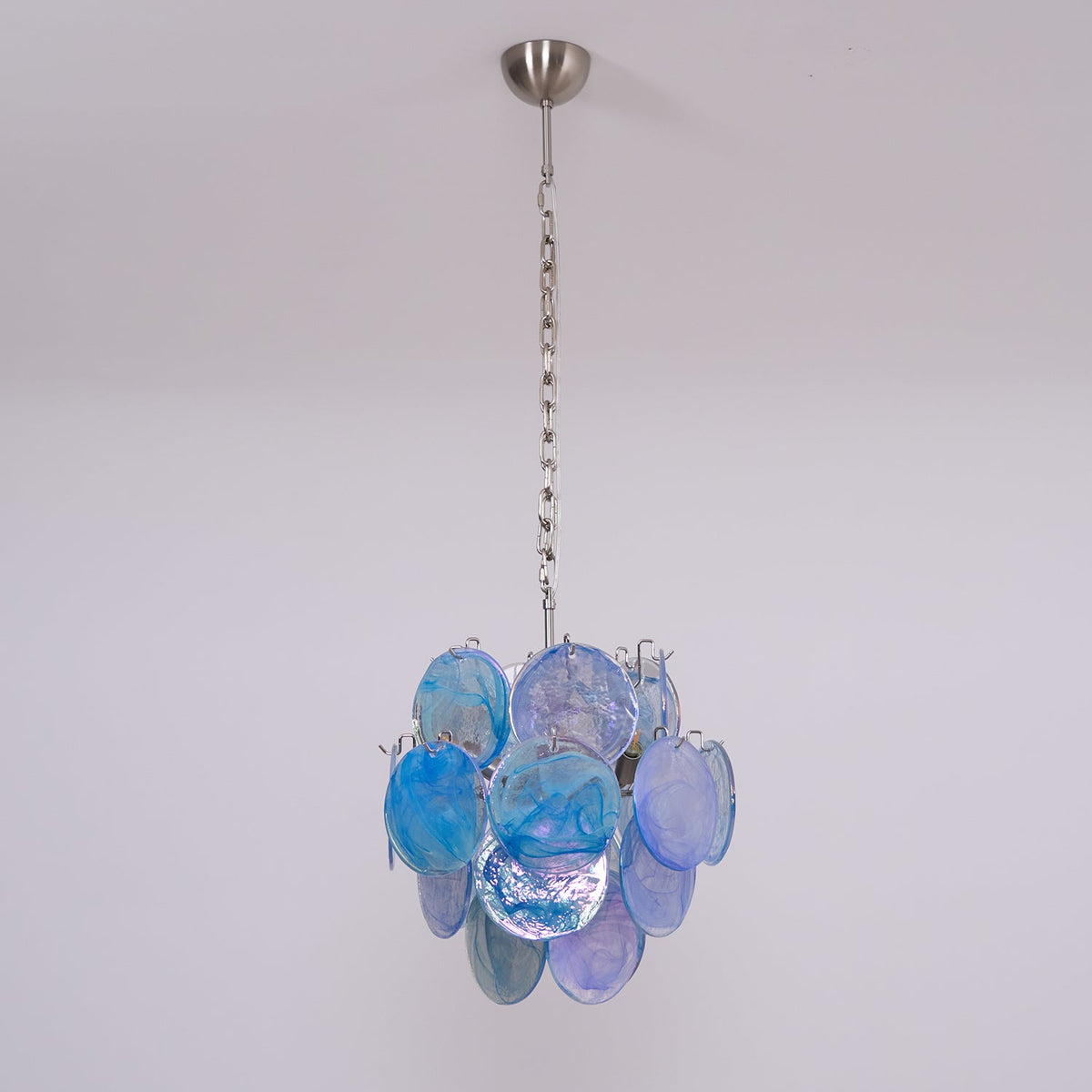 Aqua Blue Glass Murano Chandelier