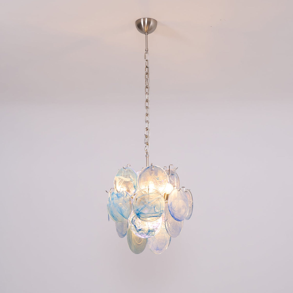 Aqua Blue Glass Murano Chandelier