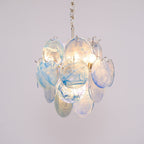 Aqua Blue Glass Murano Chandelier