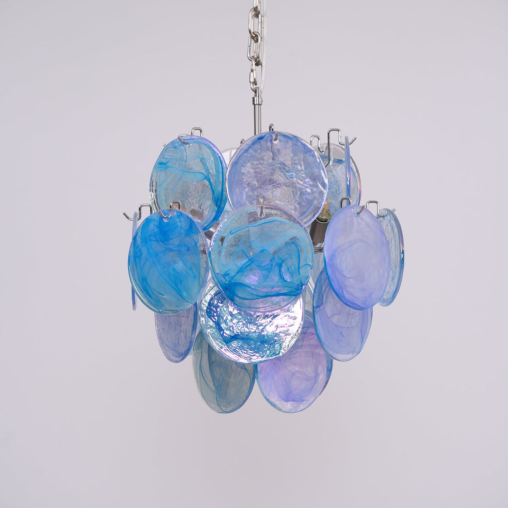 Aqua Blue Glass Murano Chandelier