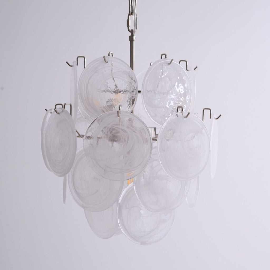 Aqua White Glass Murano Chandelier