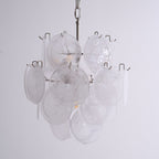 Aqua White Glass Murano Chandelier