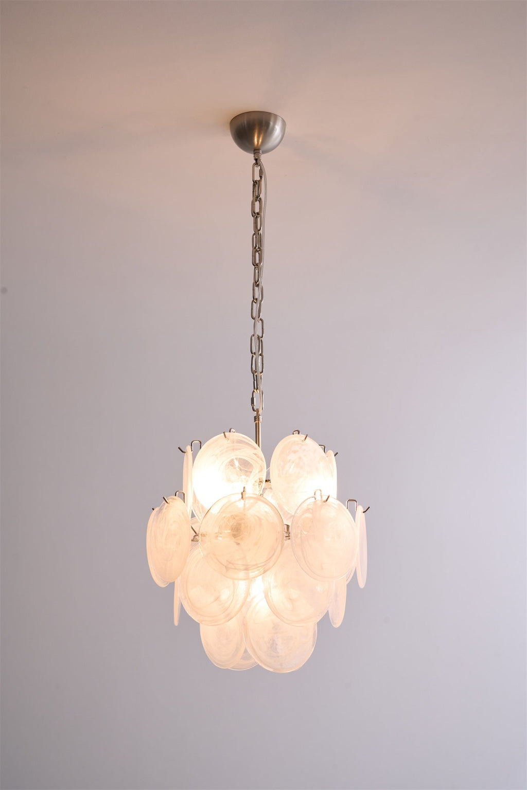 Aqua White Glass Murano Chandelier