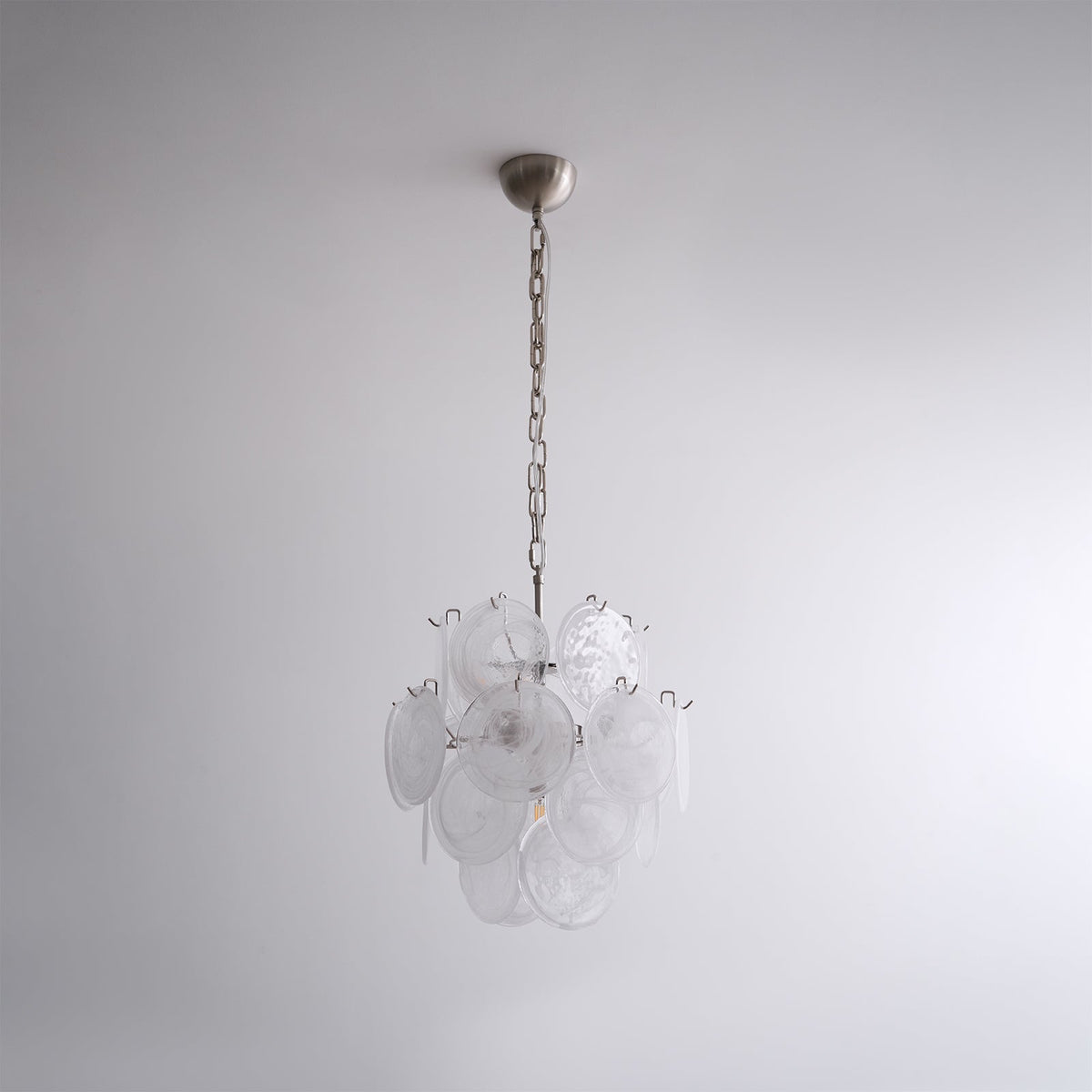 Aqua White Glass Murano Chandelier