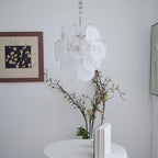Aqua White Glass Murano Chandelier
