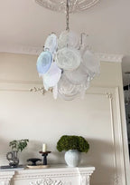 Aqua White Glass Murano Chandelier