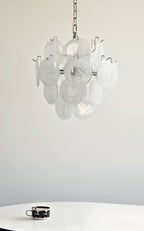 Aqua White Glass Murano Chandelier