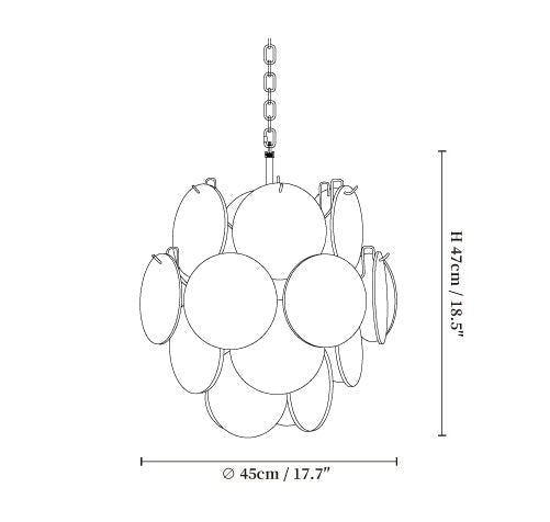Aqua White Glass Chandelier