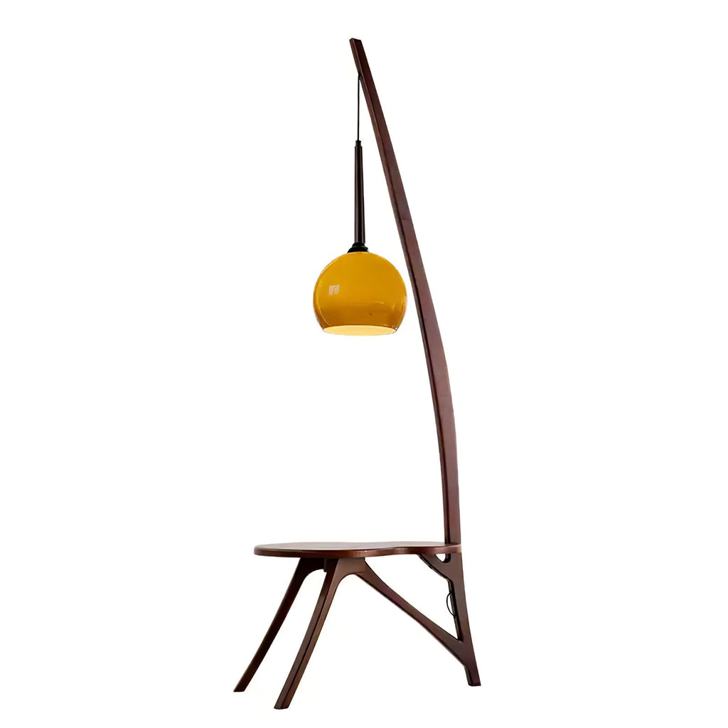 Arc Wood Hanging Floor Lamp