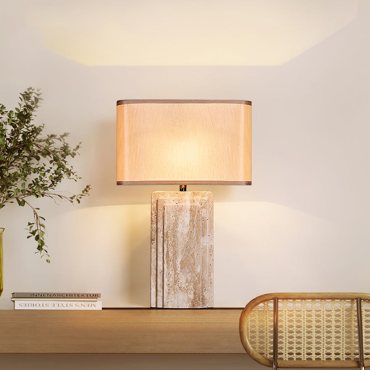 Arco Travertine Table Lamp