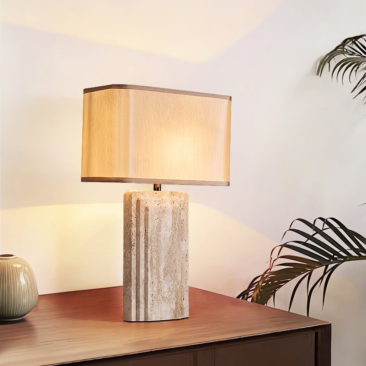 Arco Travertine Table Lamp