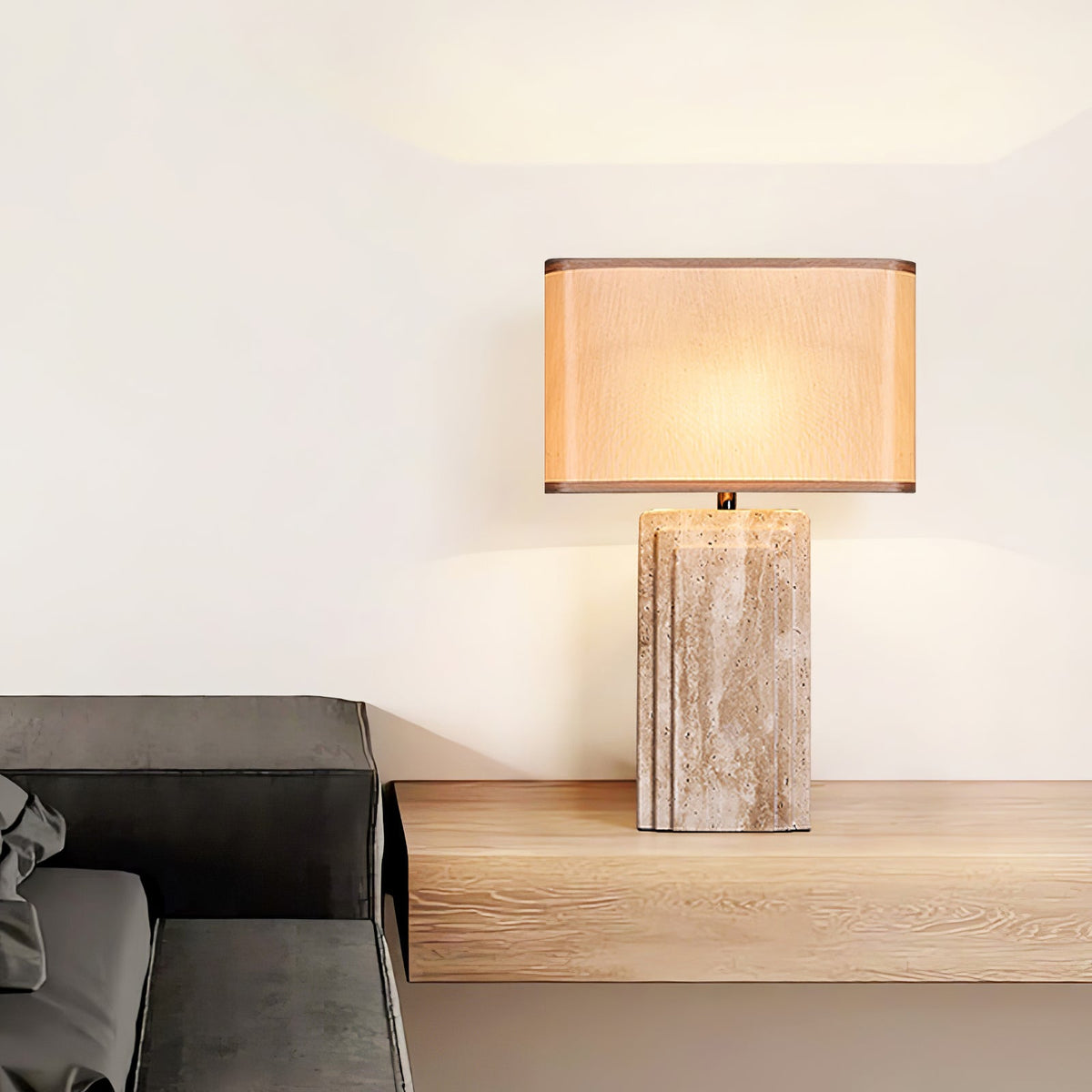 Arco Travertine Table Lamp