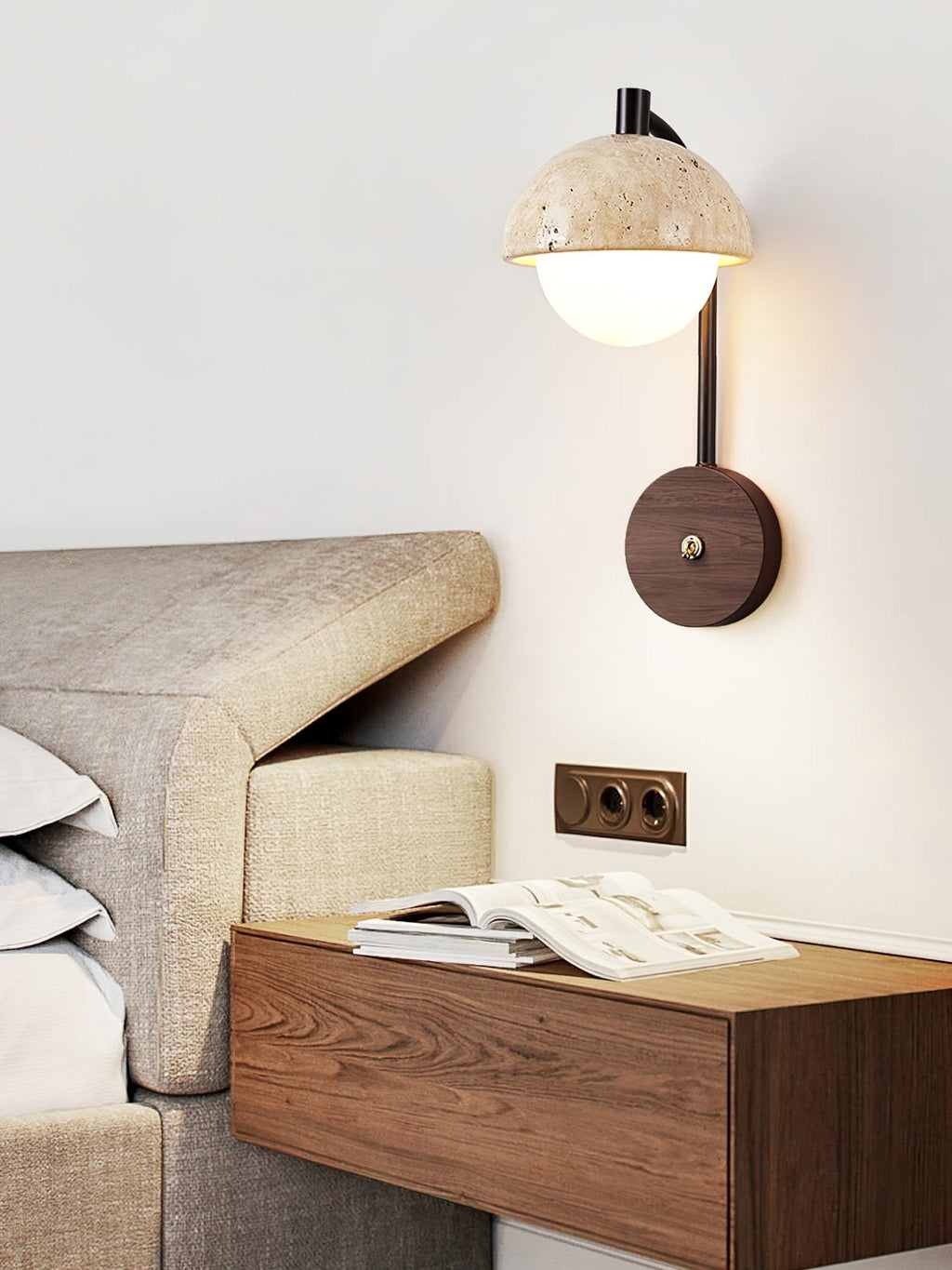 Arco Travertine Wall Lamp