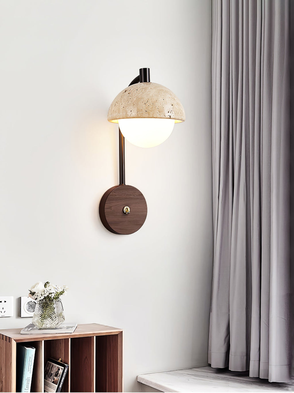 Arco Travertine Wall Lamp