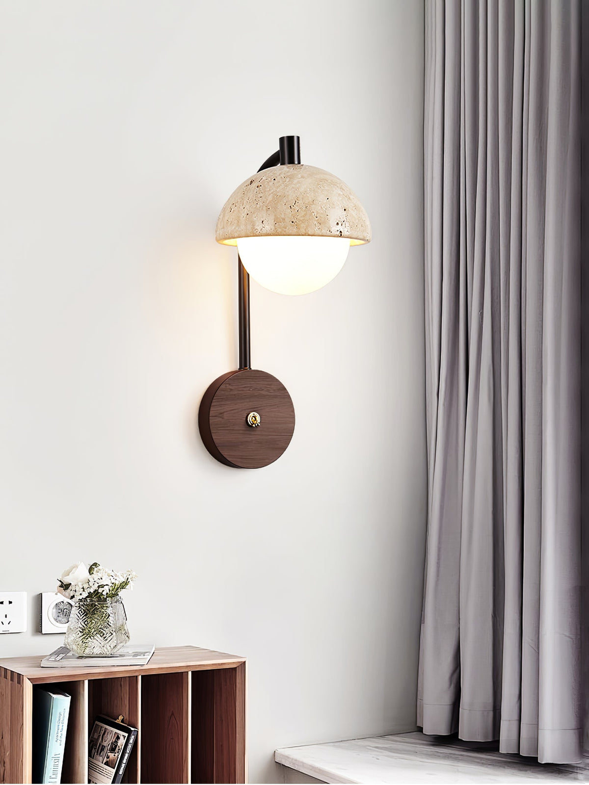 Arco Travertine Wall Lamp
