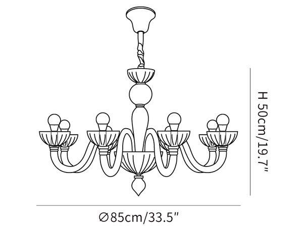 Ares Glass Chandelier