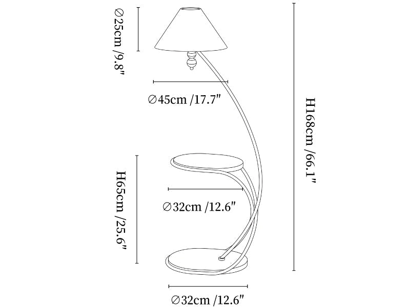 Aria Curved Shelf Floor Lamp