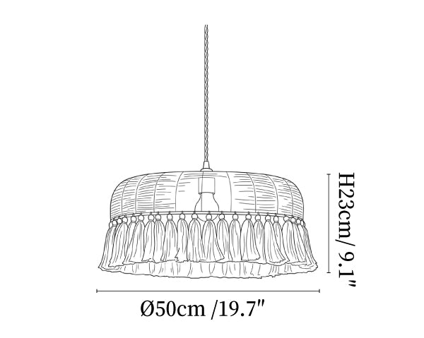 Arlina Jute Fringe Pendant Light