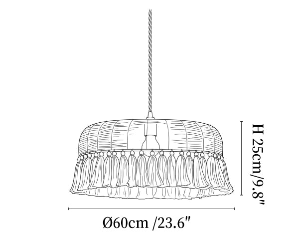 Arlina Jute Fringe Pendant Light