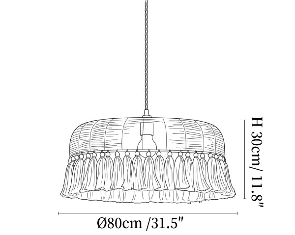 Arlina Jute Fringe Pendant Light