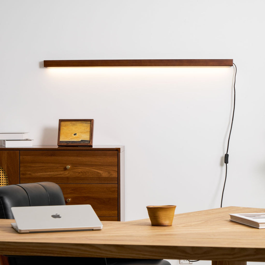 Arlo Linear Wood Plug - in Wall Light
