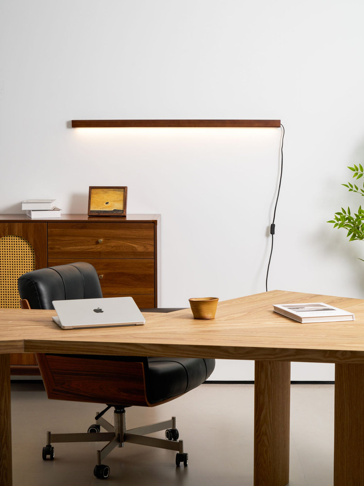 Arlo Linear Wood Plug - in Wall Light
