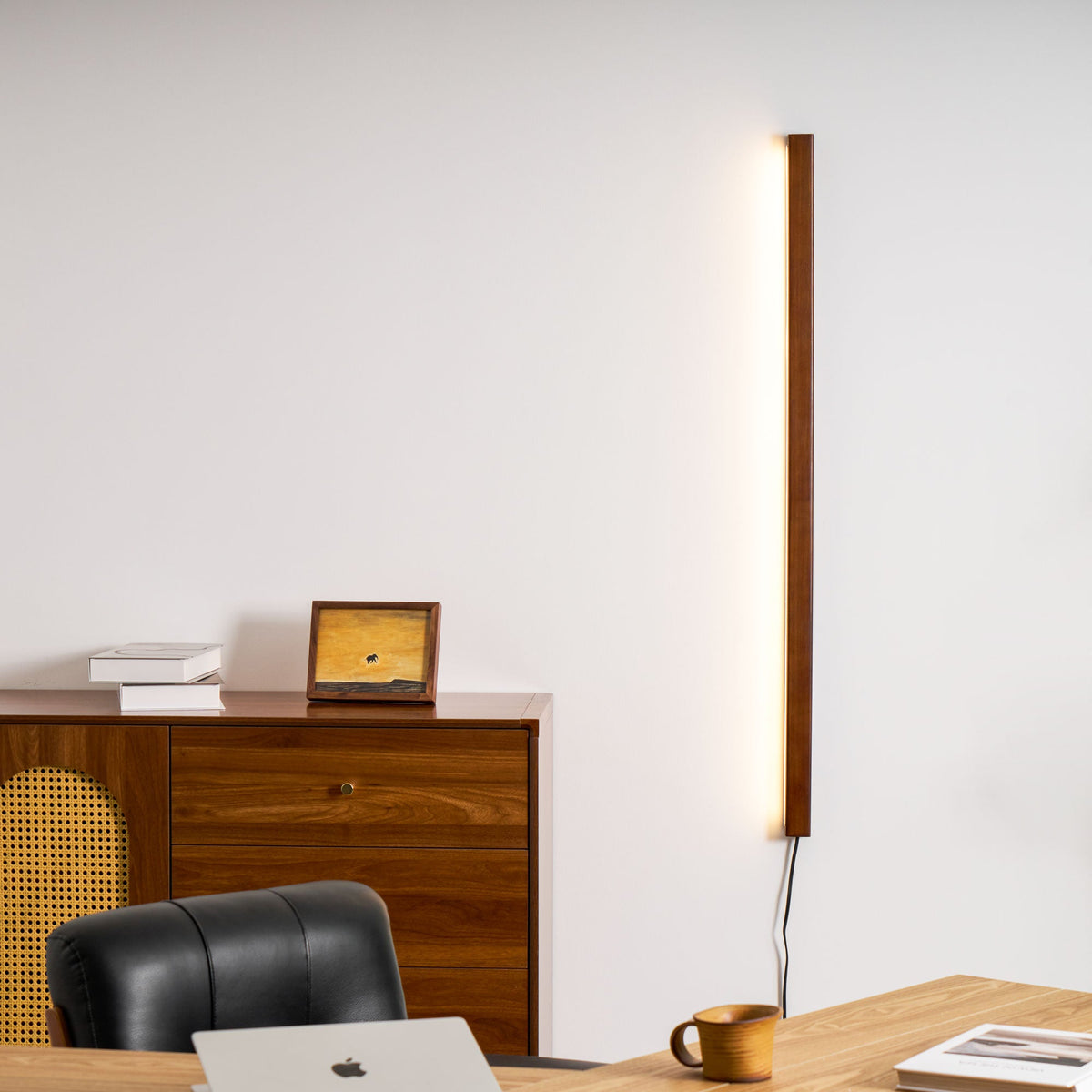 Arlo Linear Wood Plug - in Wall Light