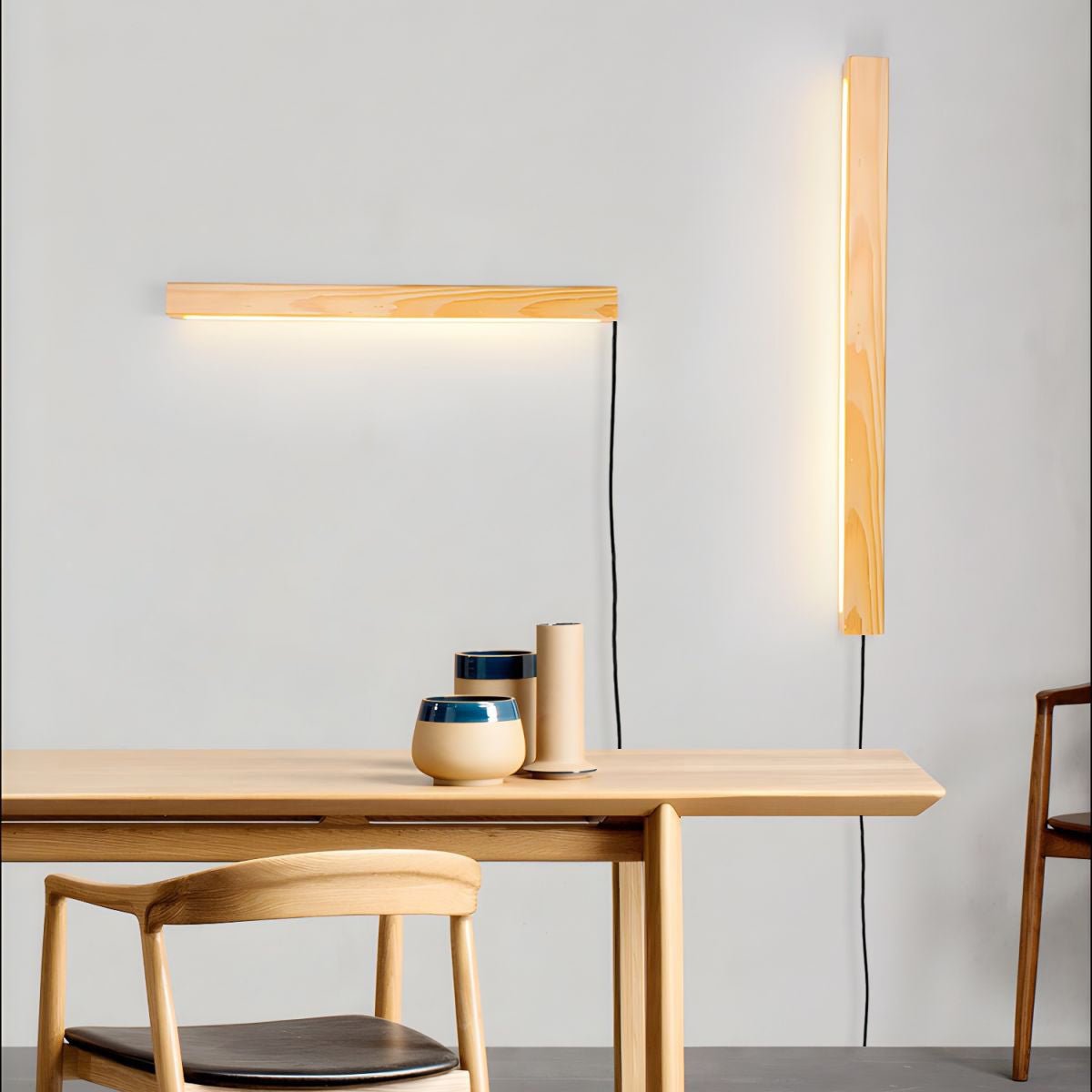 Arlo Linear Wood Plug - in Wall Light
