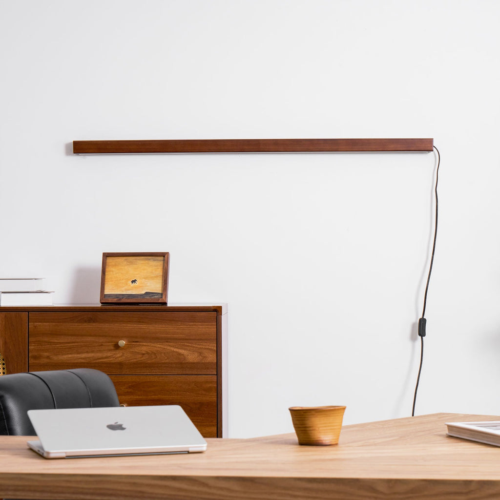 Arlo Linear Wood Plug - in Wall Light