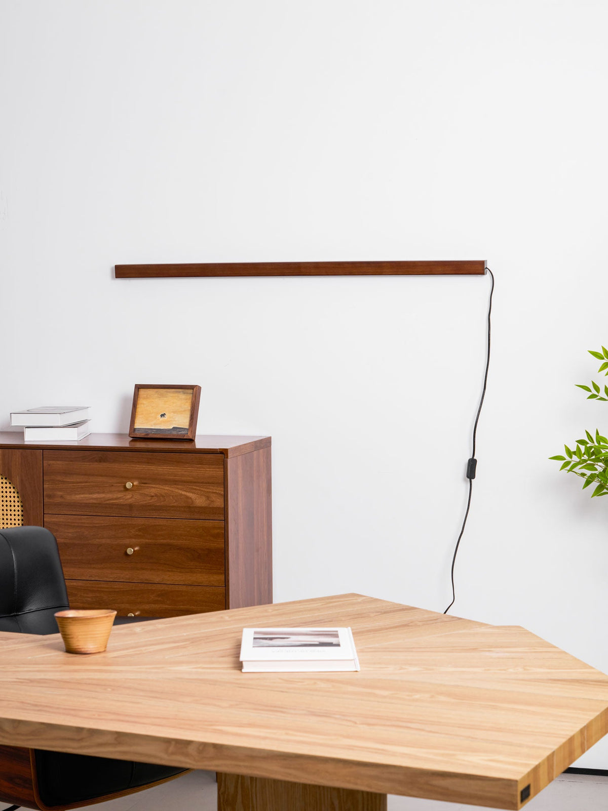 Arlo Linear Wood Plug - in Wall Light