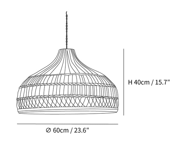 Artisanal Rattan Dome Pendant Lamp