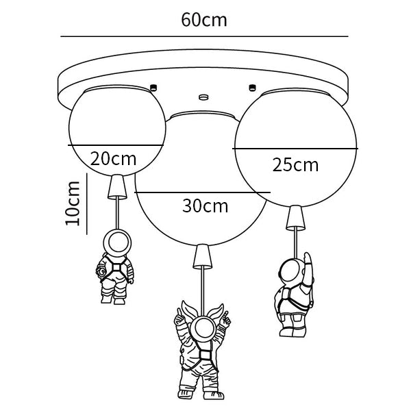 Astronaut Glossy Balloon Ceiling Lamp