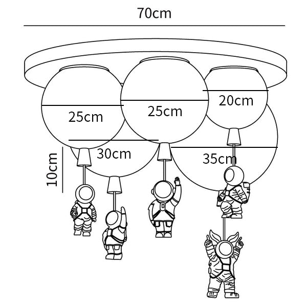 Astronaut Glossy Balloon Ceiling Lamp