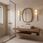 Asymmetrical Travertine Wall Sconce