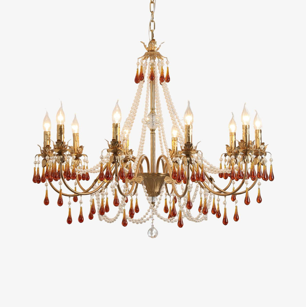 Aureate Amber Crystal Chandelier