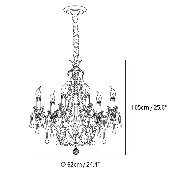 Aureate Amber Crystal Chandelier