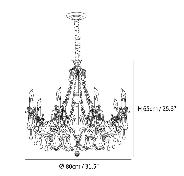 Aureate Amber Crystal Chandelier
