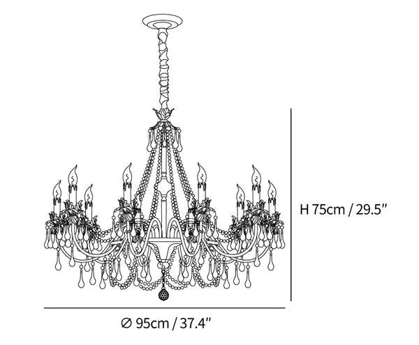 Aureate Amber Crystal Chandelier