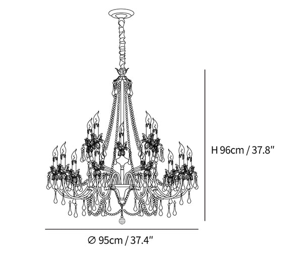 Aureate Amber Crystal Chandelier