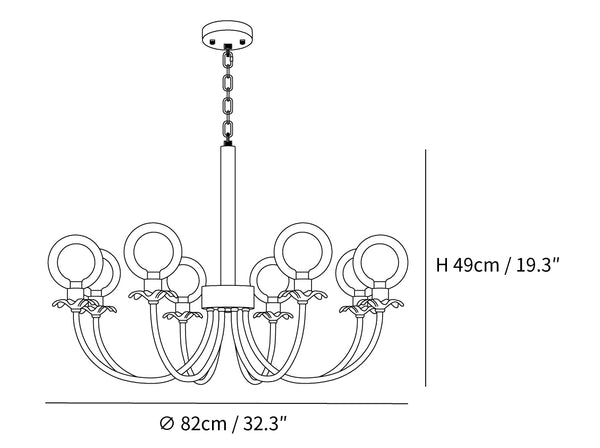 Aureate Radiance Glass Chandelier
