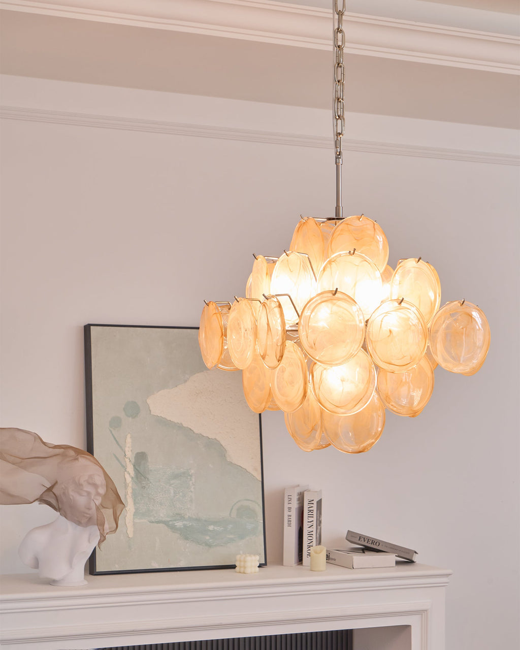 Aurelia Apricot Murano Glass Chandelier