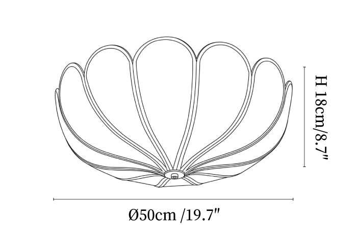 Aurelia Natural Fiber Petal Ceiling Light