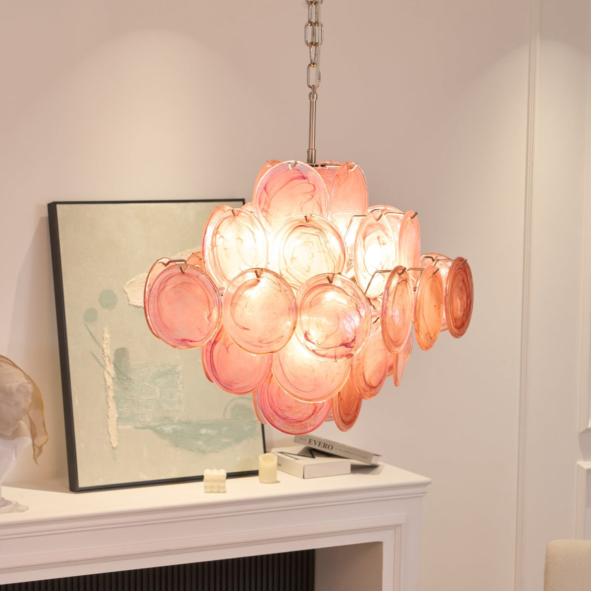 Aurelia Pink Murano Glass Chandelier