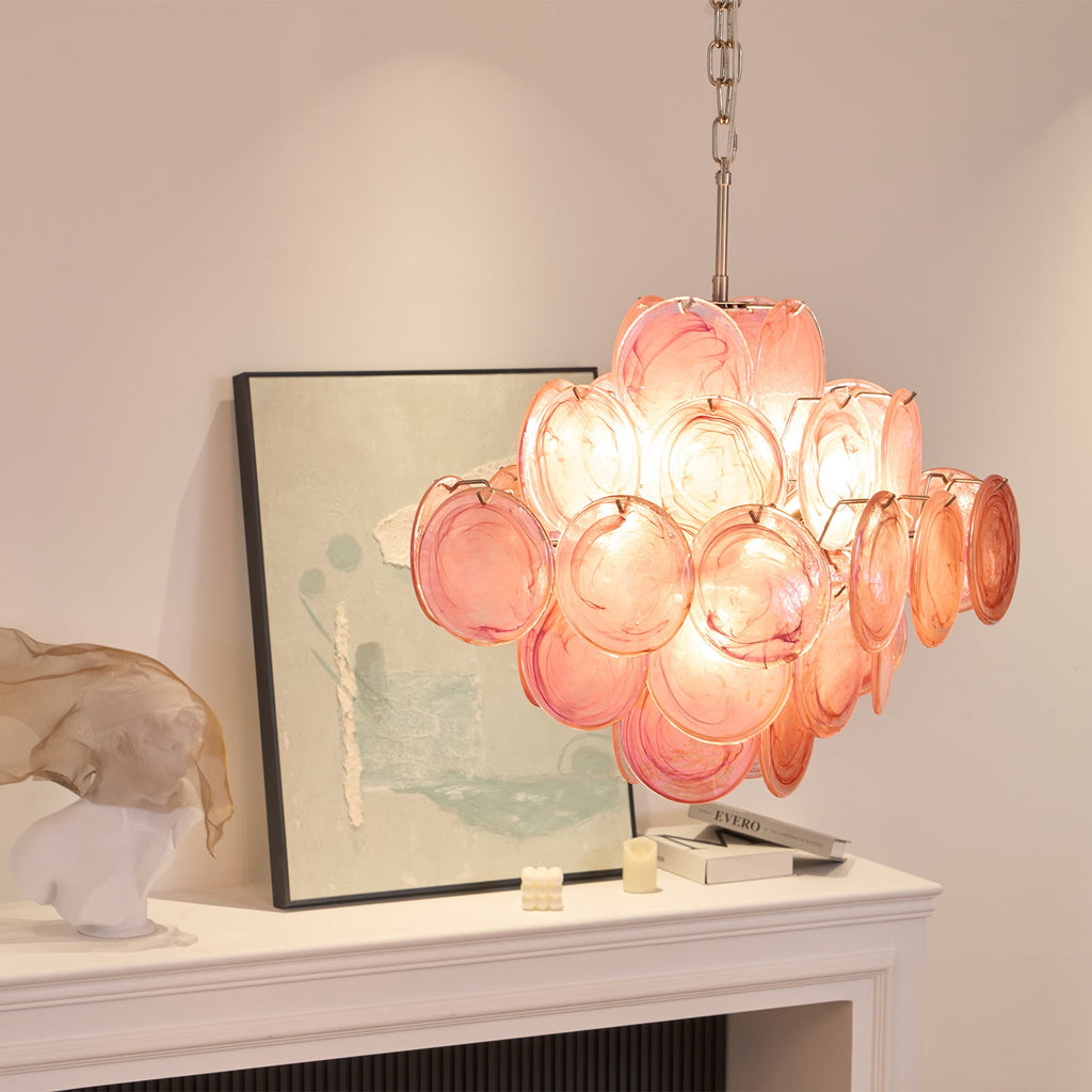 Aurelia Pink Murano Glass Chandelier