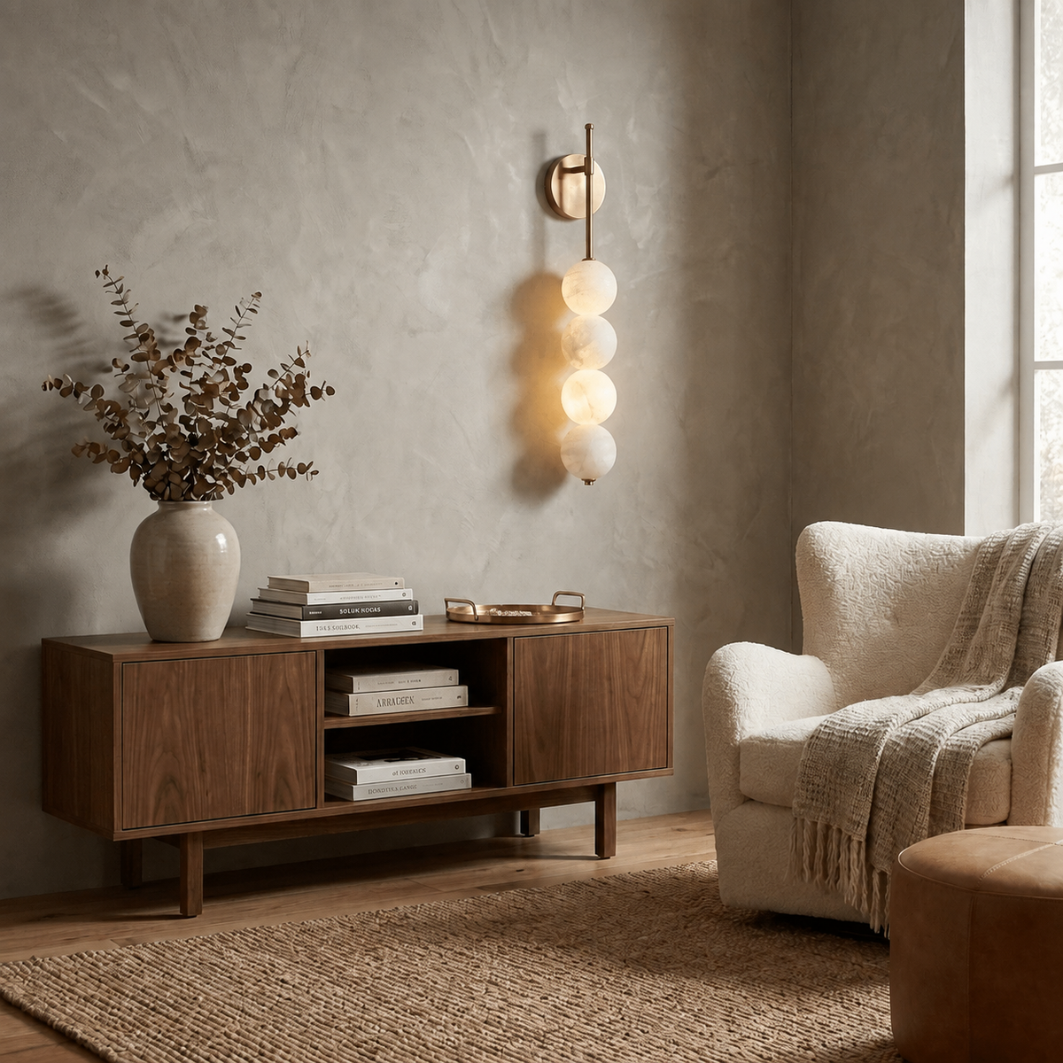 Aurelle Alabaster Wall Sconce