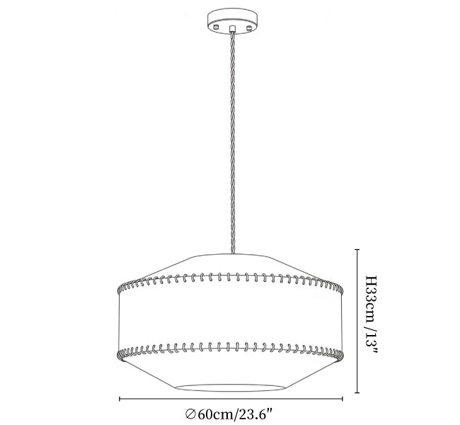 Aveline Stitched Fabric Pendant Light