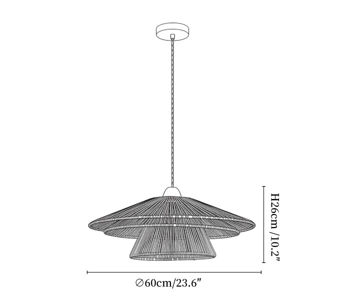 Avelora Paper Rattan Pendant Light